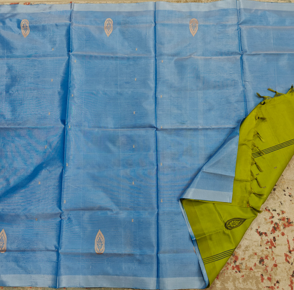 Chinnalampattu Saree- Blue with Green