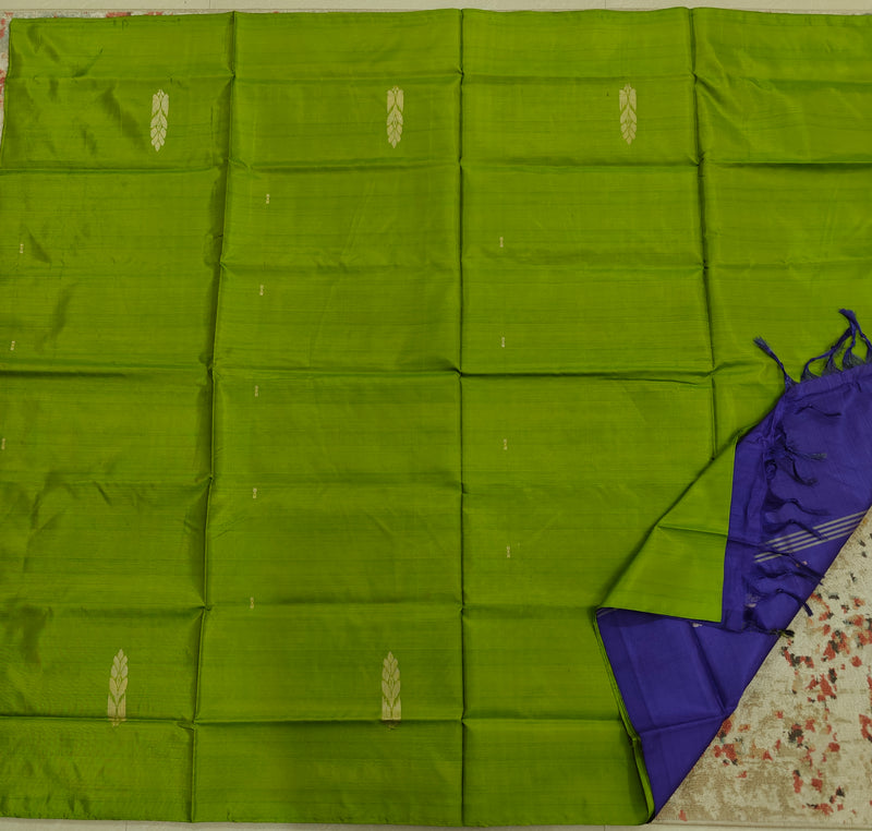 Chinnalampattu Saree- Green with Blue