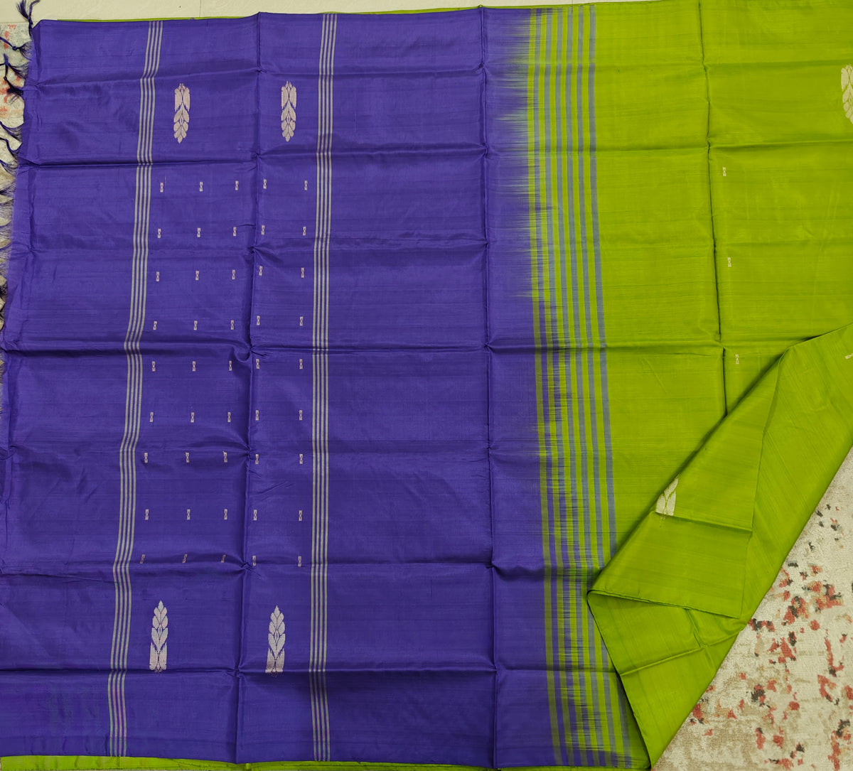 Chinnalampattu Saree- Green with Blue