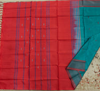 Chinnalampattu Saree- Rama Green with Red
