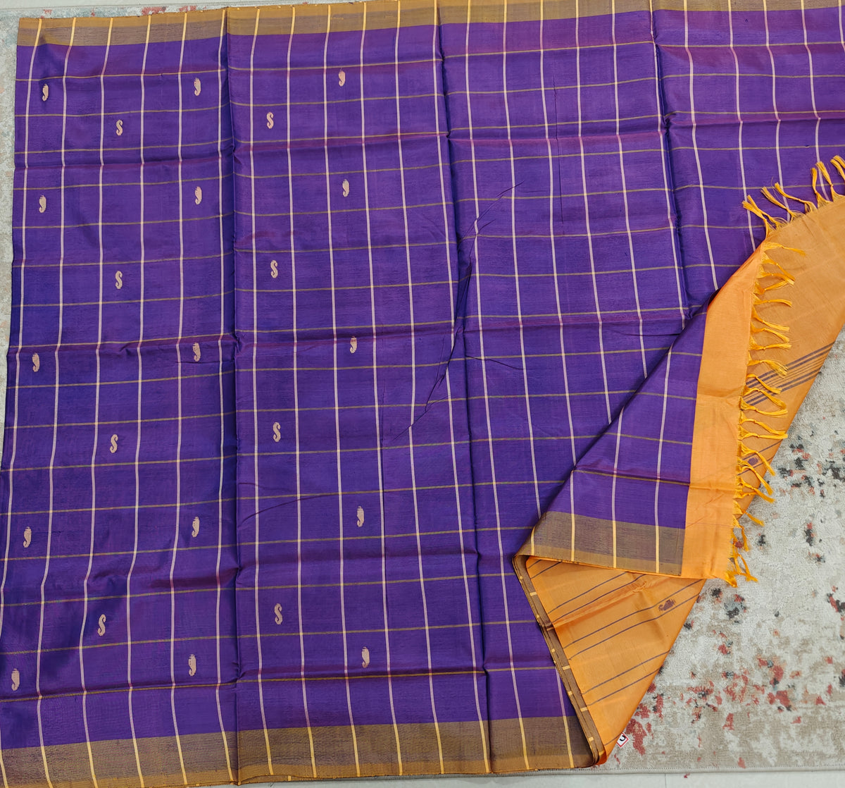 Chinnalampattu Saree- Purple with Yellow