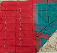 Chinnalampattu Saree- Sea Green with Red