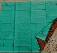 Chinnalampattu Saree- Pastel Green with Brown