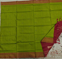 Chinnalampattu Saree- Green with Maroon