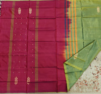 Chinnalampattu Saree- Green with Maroon