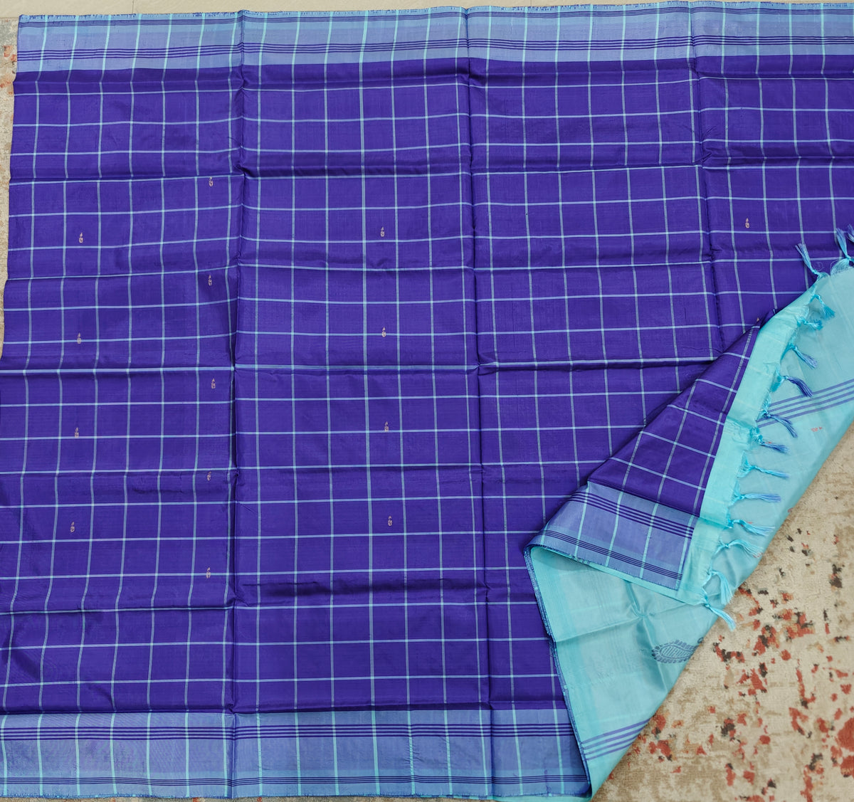 Chinnalampattu Saree- Violet with Blue