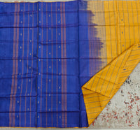 Chinnalampattu Saree- Yellow with Blue
