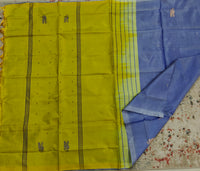 Chinnalampattu Saree- Blue with Lime Green