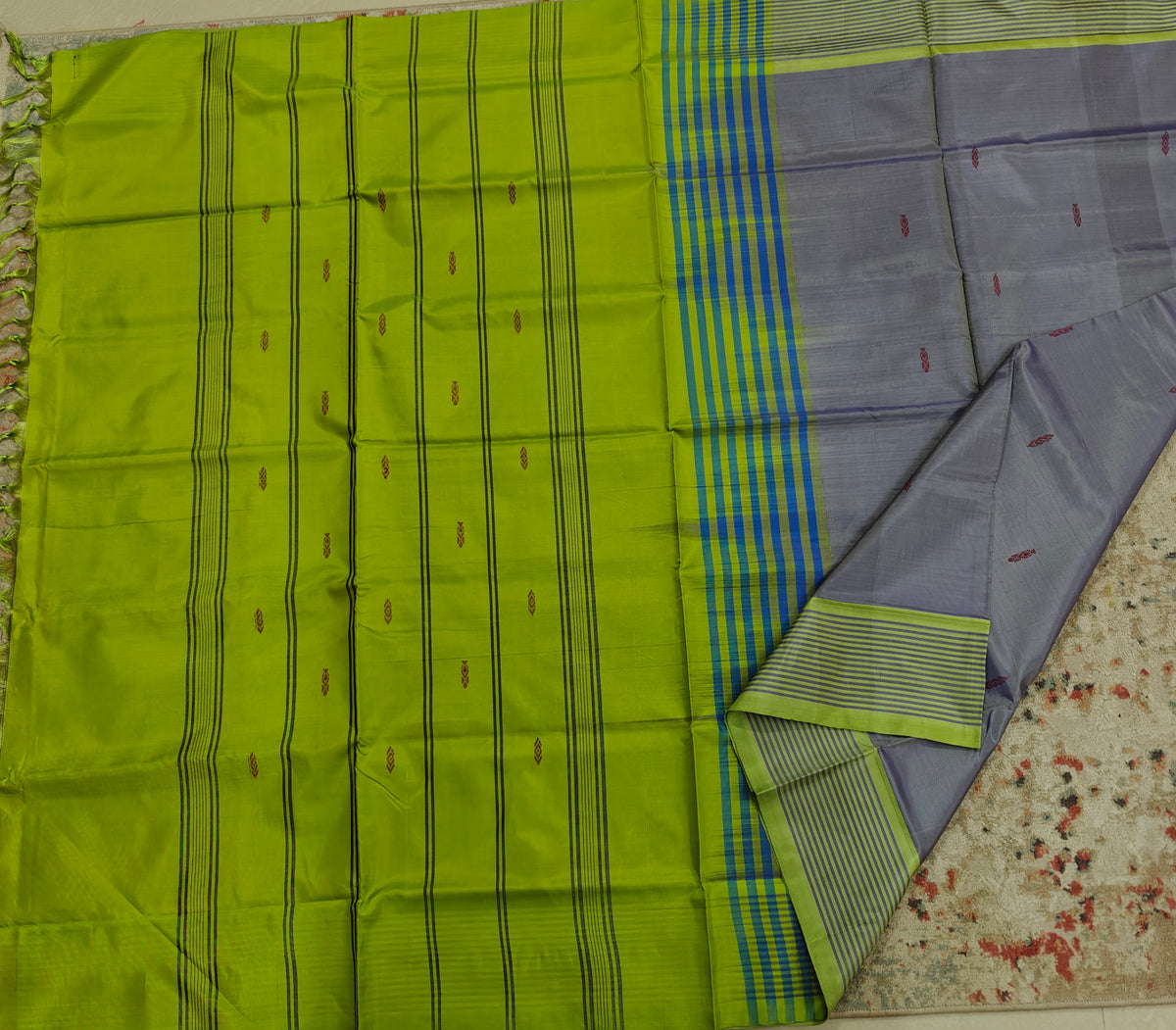 Chinnalampattu Saree- Blue With Green