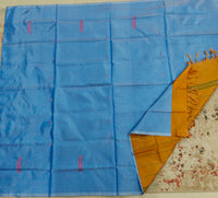 Chinnalampattu Saree- Blue with Yellow