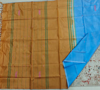 Chinnalampattu Saree- Blue with Yellow