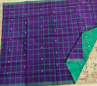 Chinnalampattu Saree- Purple with Sea Green