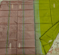 Chinnalampattu Saree- Green with Onion Pink