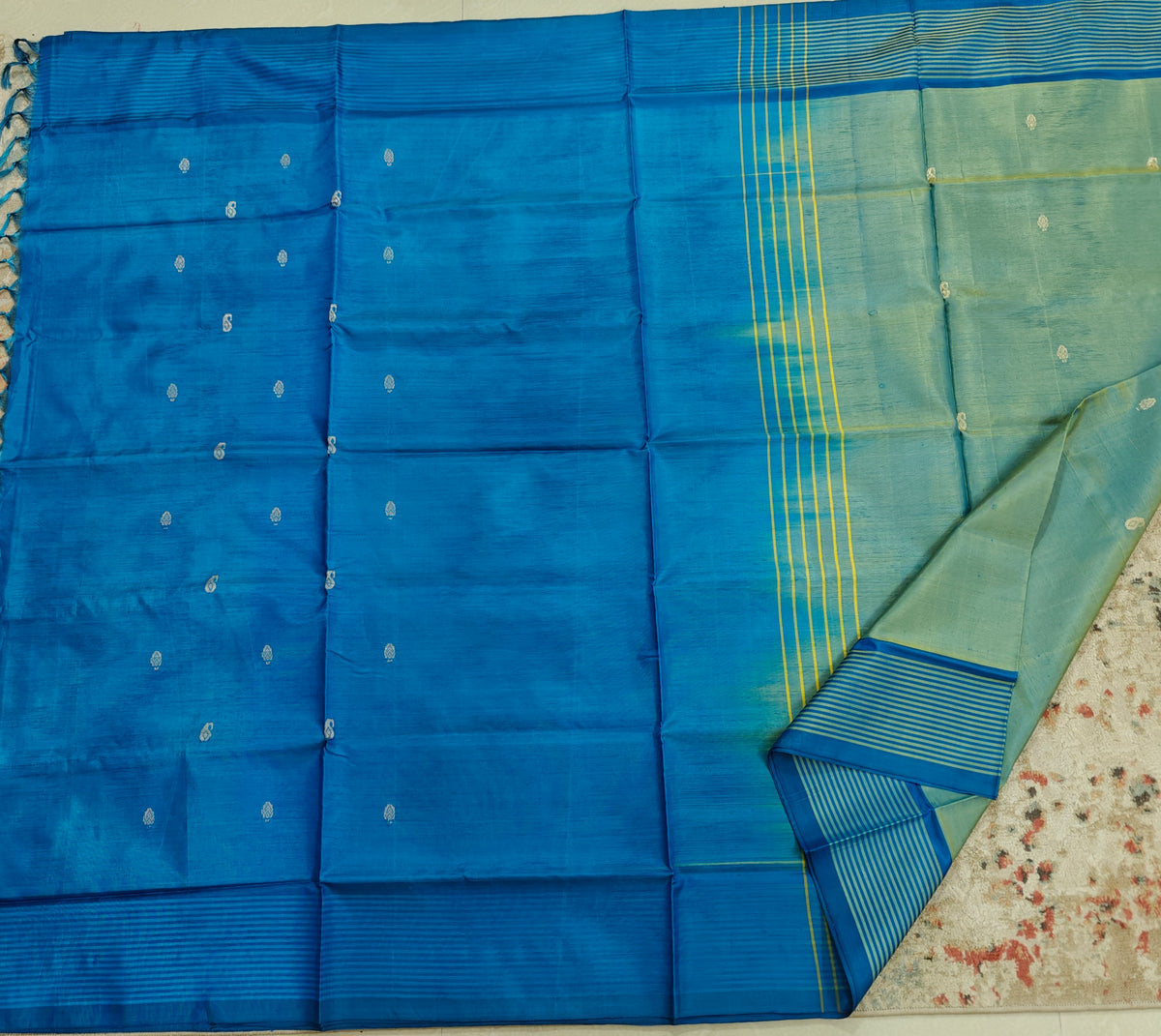 Chinnalampattu Saree- Green with Blue