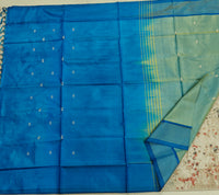 Chinnalampattu Saree- Green with Blue
