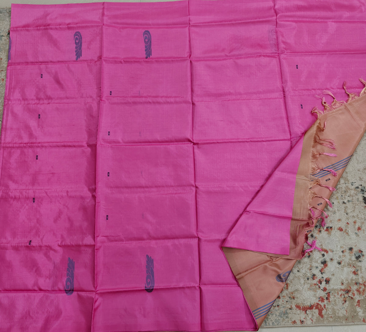 Chinnalampattu Saree- Pink with Beigh