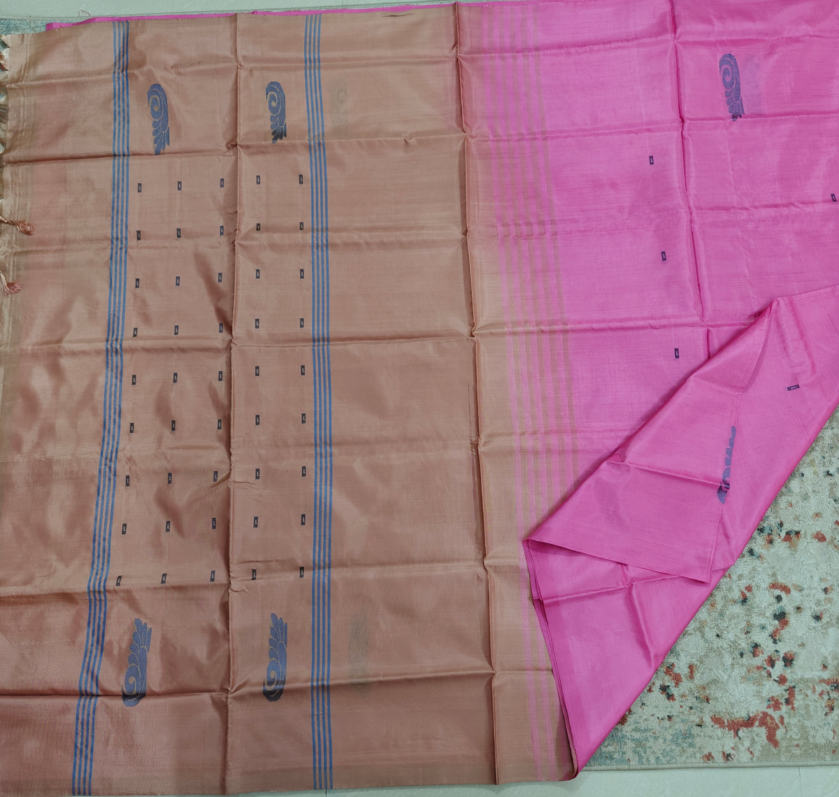 Chinnalampattu Saree- Pink with Beigh