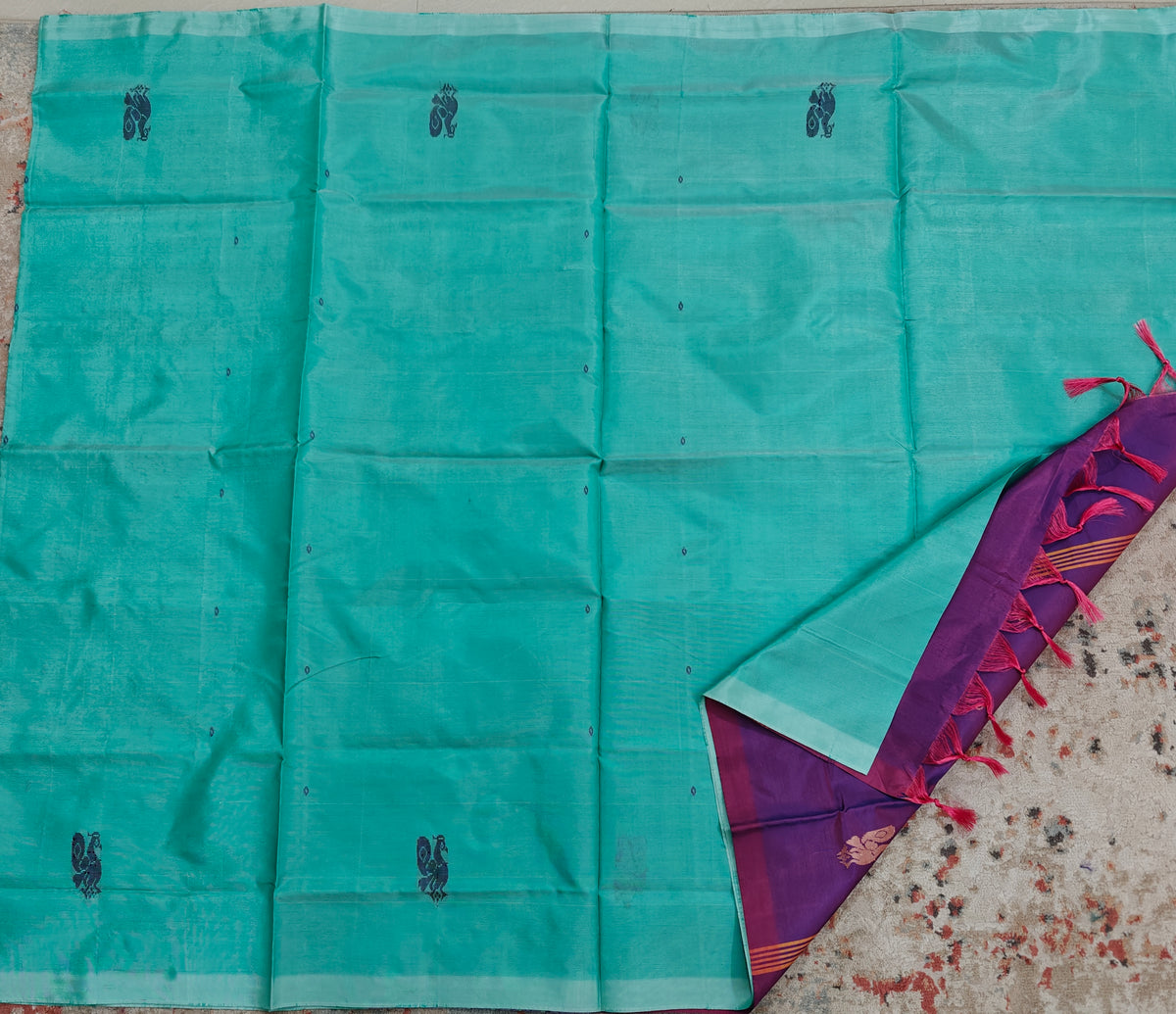 Chinnalampattu Saree- Green with Purple