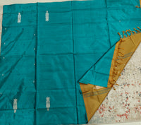 Chinnalampattu Saree- Rama Green with Brown