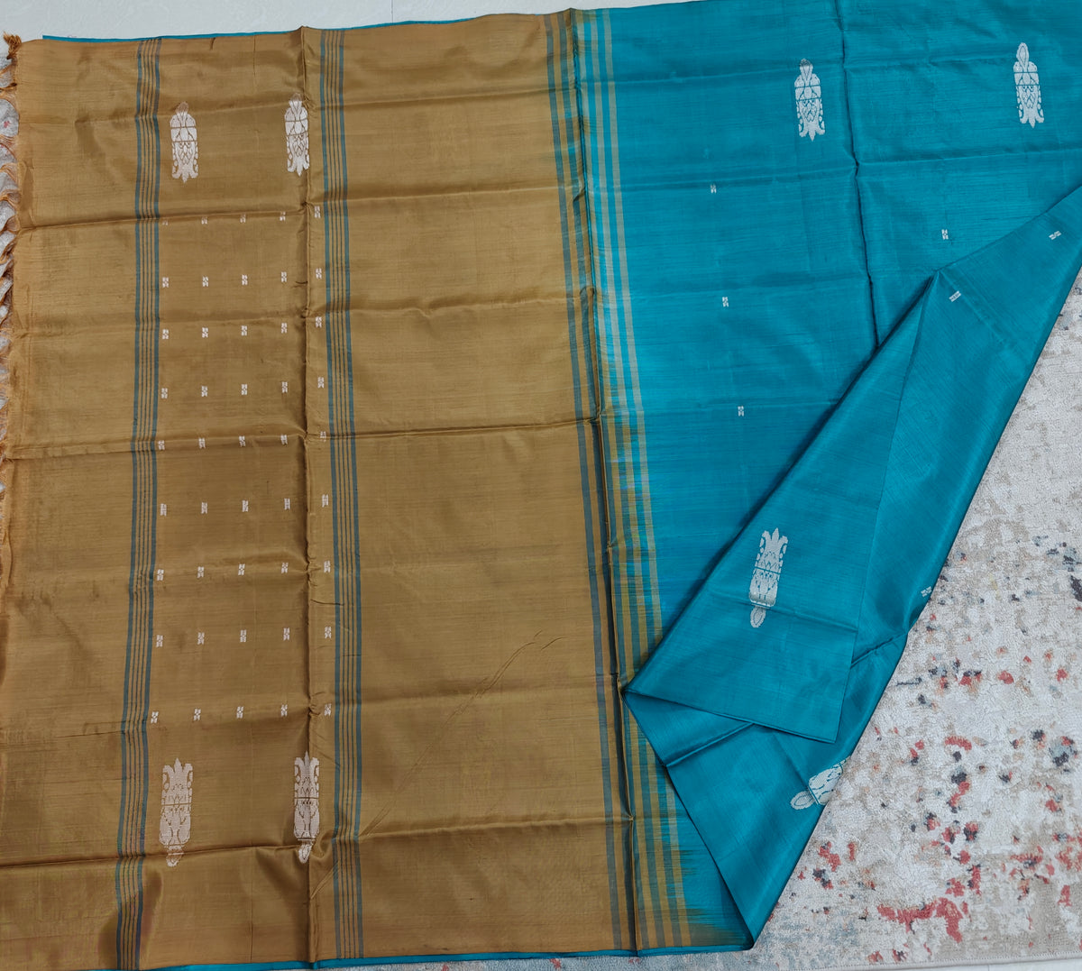 Chinnalampattu Saree- Rama Green with Brown