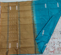 Chinnalampattu Saree- Rama Green with Brown
