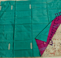 Chinnalampattu Saree- Green with Magenta Pink