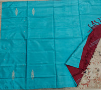 Chinnalampattu Saree- Blue with Maroon