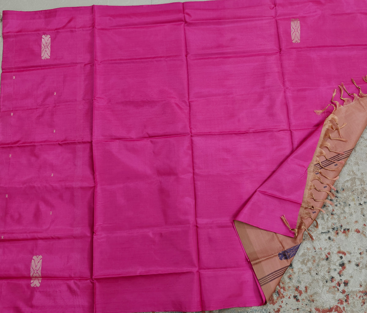Chinnalampattu Saree- Pink with Beig