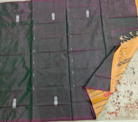 Chinnalampattu Saree- Dark Purple with Yellow
