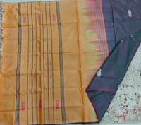 Chinnalampattu Saree- Dark Purple with Yellow