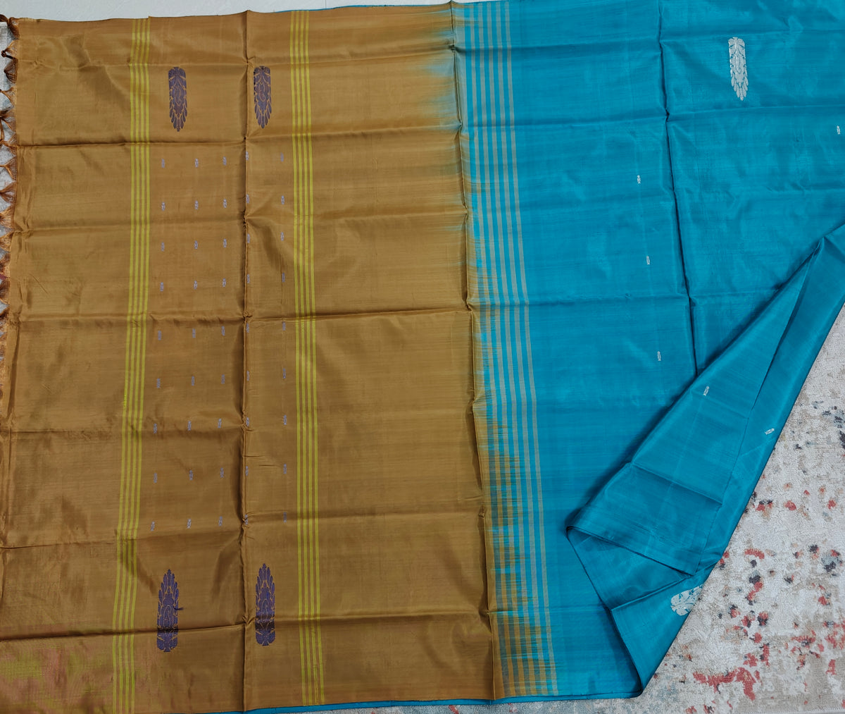 Chinnalampattu Saree- Rama Green with Brown