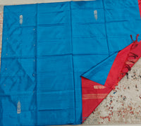 Chinnalampattu Saree- Blue with Red