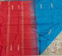 Chinnalampattu Saree- Blue with Red