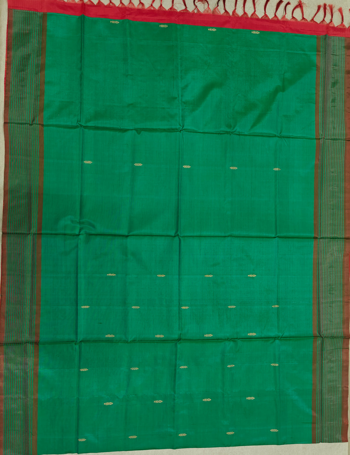 Chinnalampattu Saree- Sea Green with Red