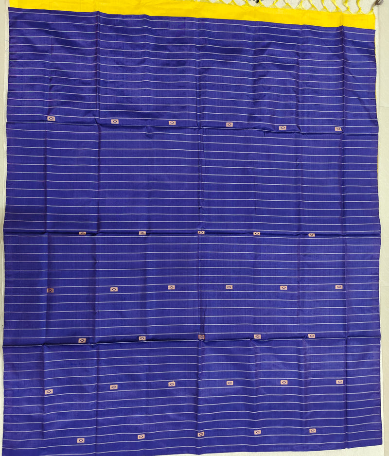 Chinnalampattu Saree- Blue with Yellow