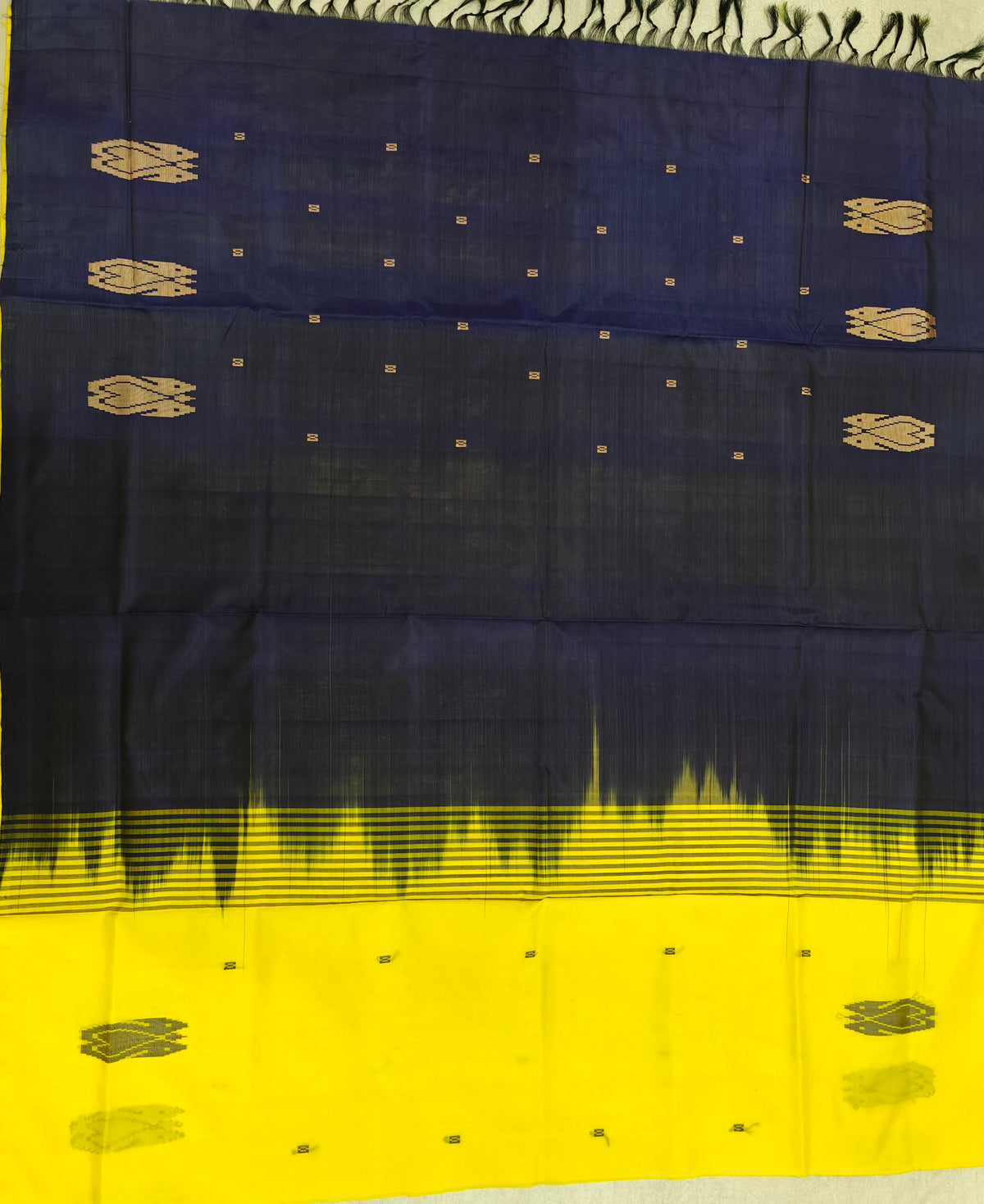 Chinnalampattu Saree- Yellow with Blue