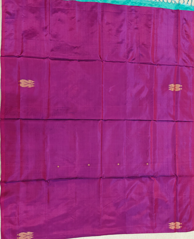 Chinnalampattu Saree- Magenta Pink with Sea Blue