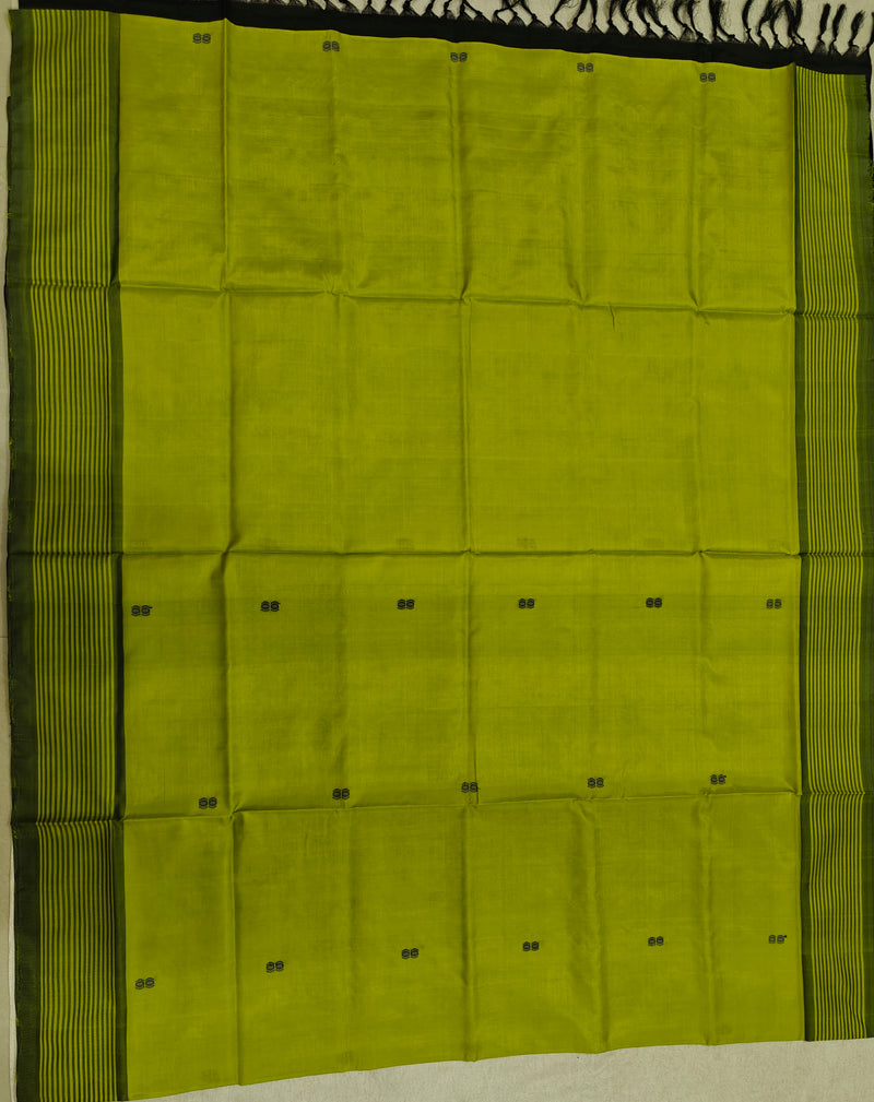 Chinnalampattu Saree- Lime Green with Black