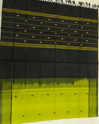 Chinnalampattu Saree- Lime Green with Black