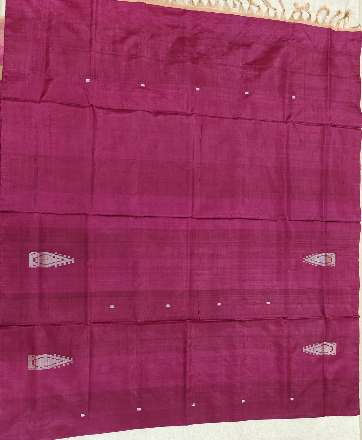 Chinnalampattu Saree- Gark Magenta Pink with Beige
