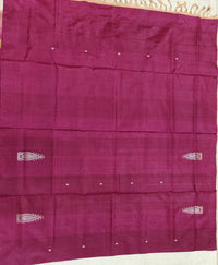 Chinnalampattu Saree- Gark Magenta Pink with Beige