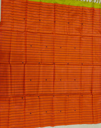 Chinnalampattu Saree- Orange with Green