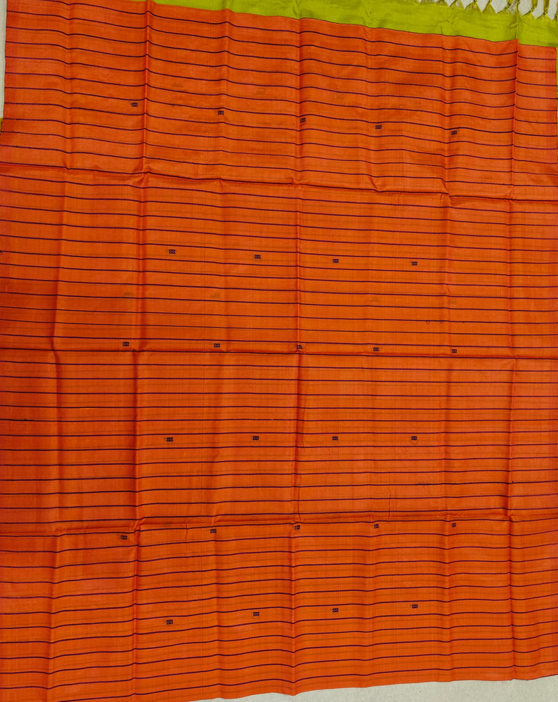 Chinnalampattu Saree- Orange with Green