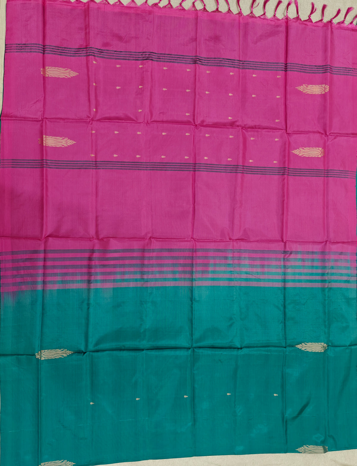 Chinnalampattu Saree- Sea Green with Pink