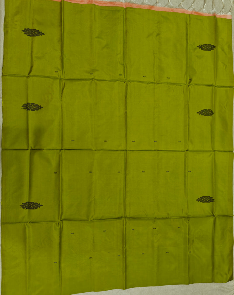 Chinnalampattu Saree- Green with Pastel peach