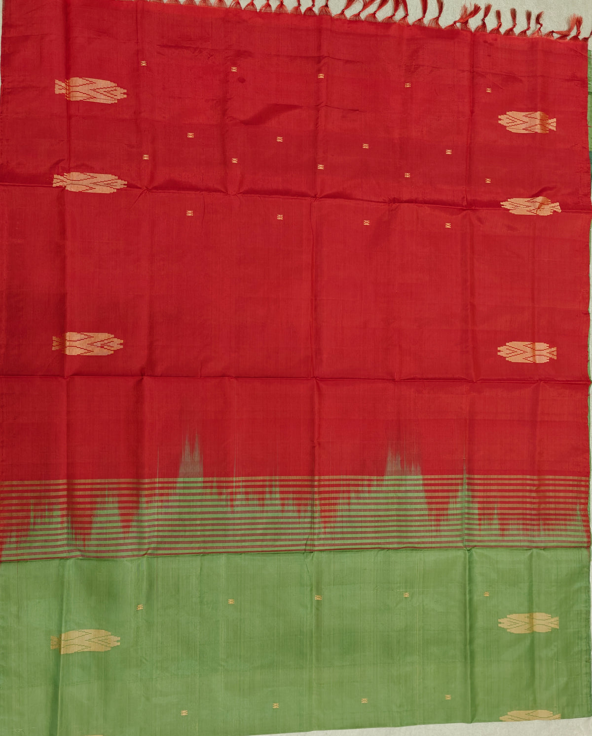 Chinnalampattu Saree- Green with Red