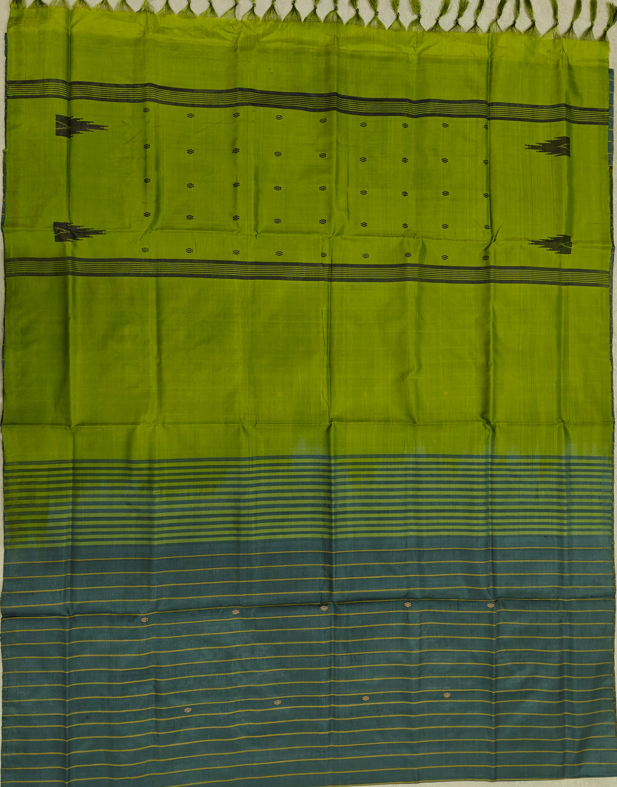 Chinnalampattu Saree- Grey with Green