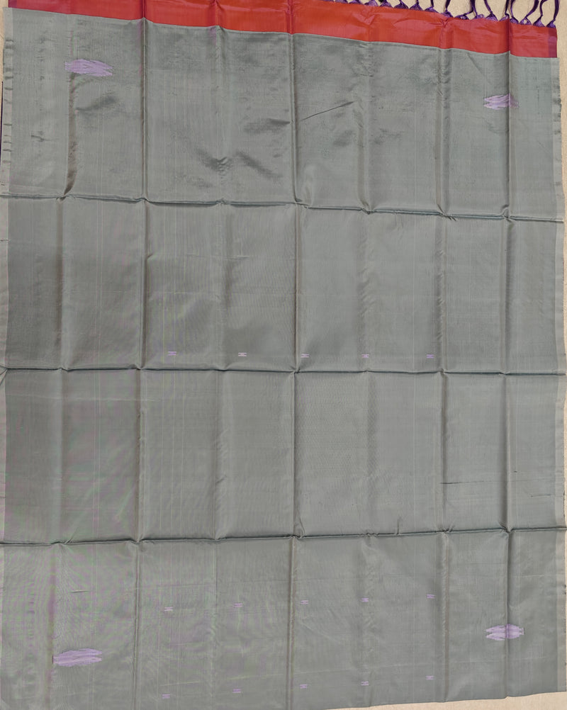Chinnalampattu Saree- Grey with Dual Shade Onion Pink