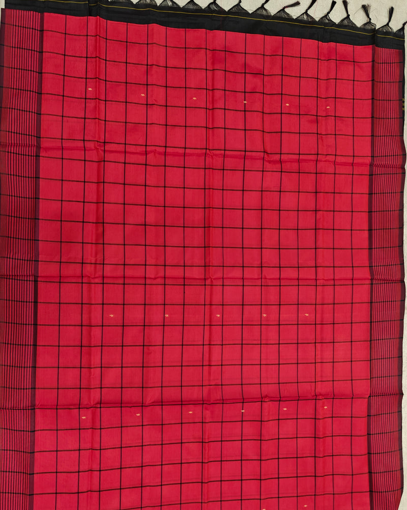 Chinnalampattu Saree- Red with Black