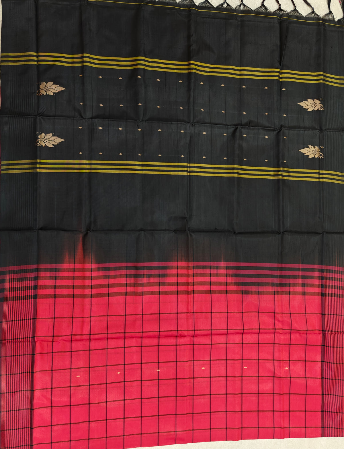 Chinnalampattu Saree- Red with Black